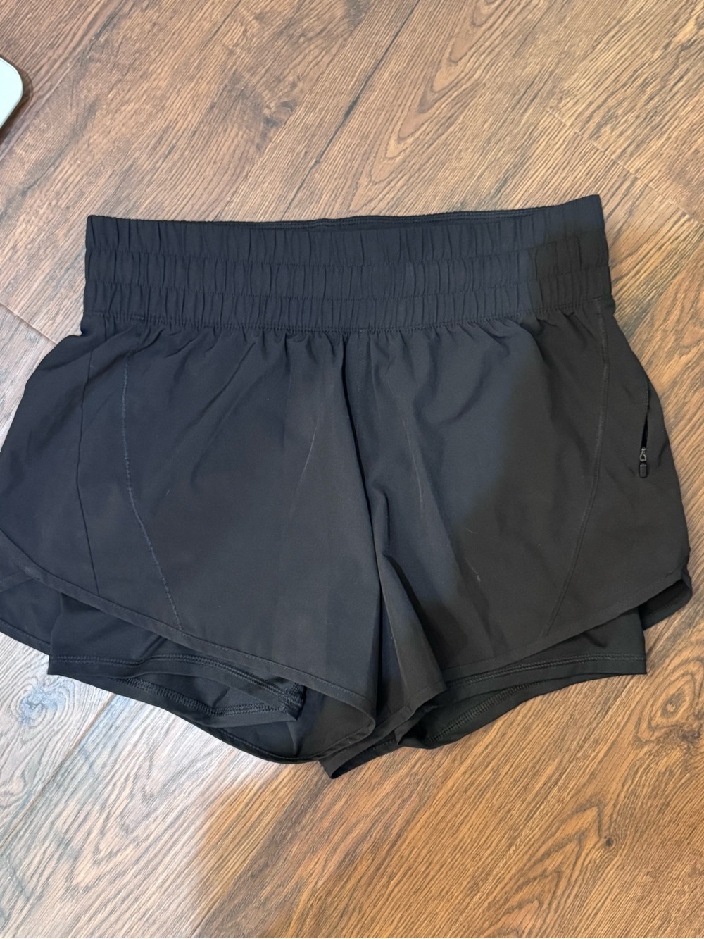 Avia Black Women's Layered Athletic Shorts with Inner Liner